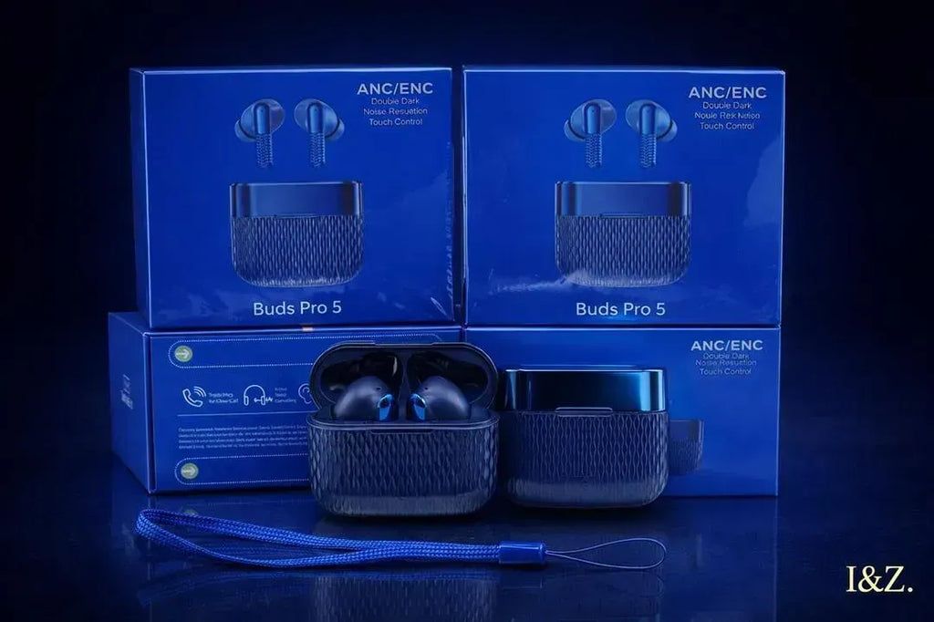 Black Buds Pro 5 Wireless Earbuds