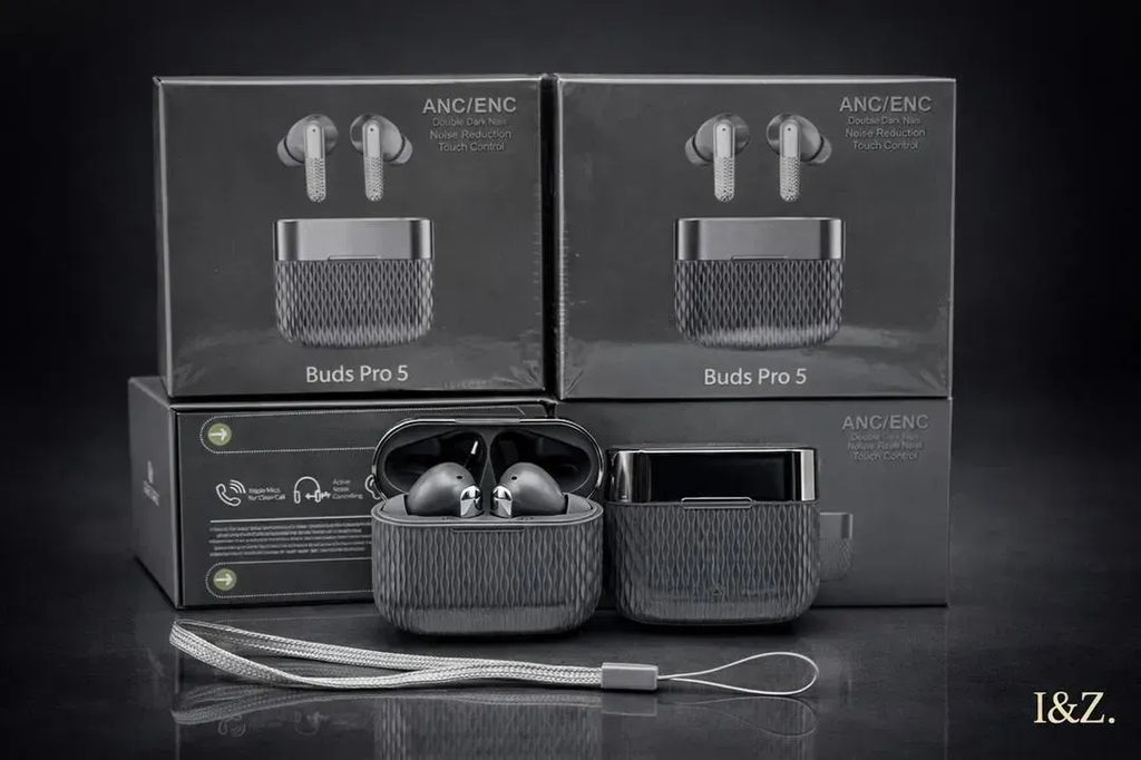 Black Buds Pro 5 Wireless Earbuds