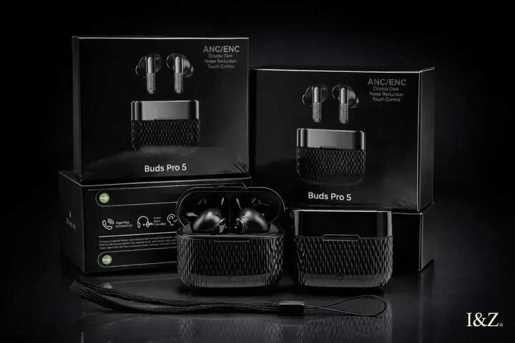 Black Buds Pro 5 Wireless Earbuds