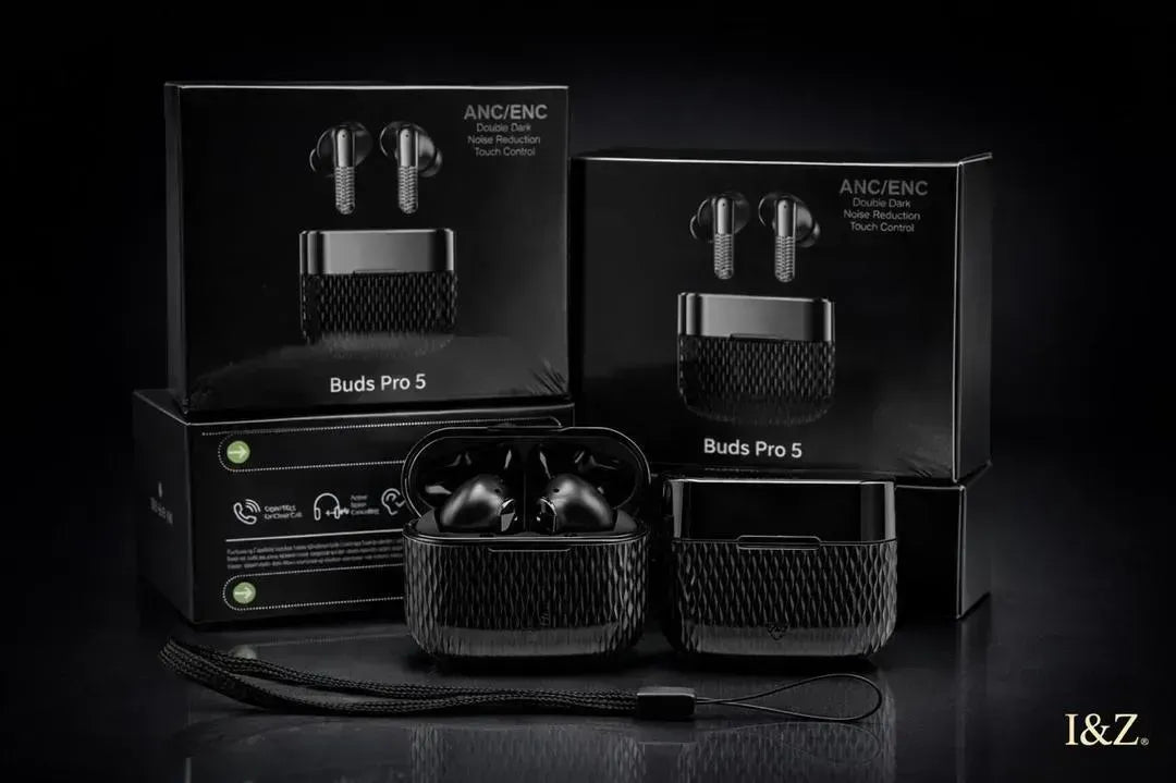 Black Buds Pro 5 Wireless Earbuds