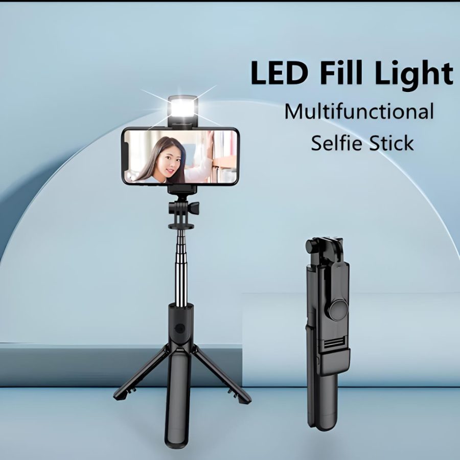 R1s Bluetooth Selfie Stick Tripod with Remote | with LED Light